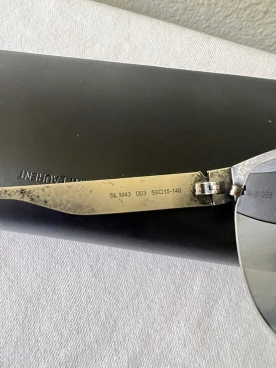 YSL Saint Laurent Silver Metal Womens Sunglasses SL M43